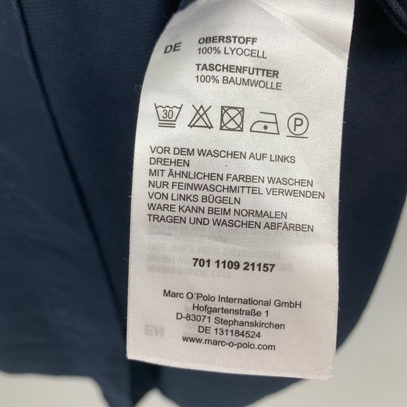 Marco Polo 34 Small Dress Shirt Navy Long Sleeve - Picture 6 of 7